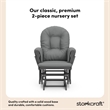 Stork Craft Hoop Custom Glider and Ottoman in Gray and Gray