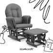 Stork Craft Hoop Custom Glider and Ottoman in Gray and Gray