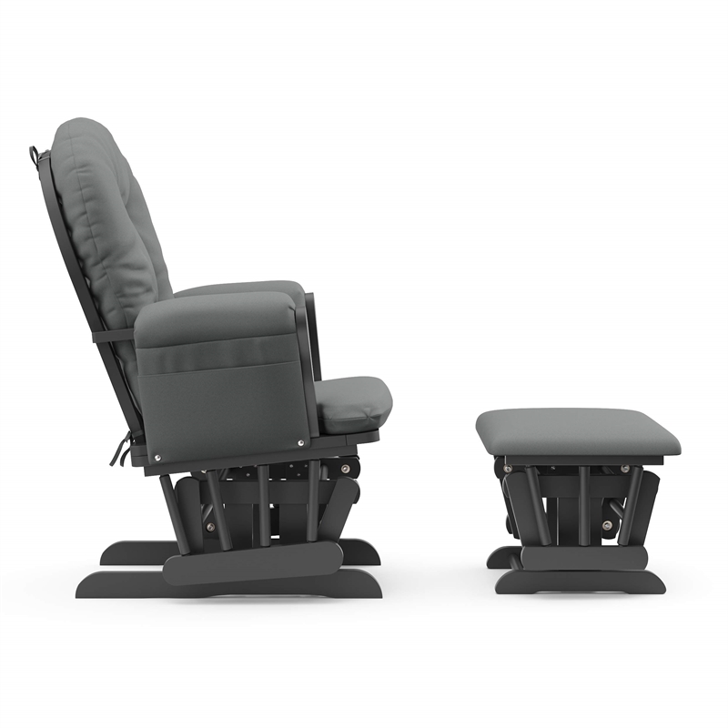 Stork Craft Hoop Custom Glider and Ottoman in Gray and Gray