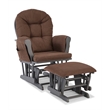 Stork Craft Hoop Custom Glider and Ottoman in Gray and Chocolate
