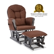 Stork Craft Hoop Custom Glider and Ottoman in Gray and Chocolate