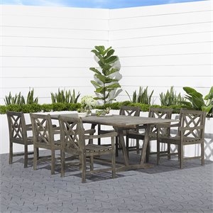 renaissance extendable patio dining set in gray v1294v1609