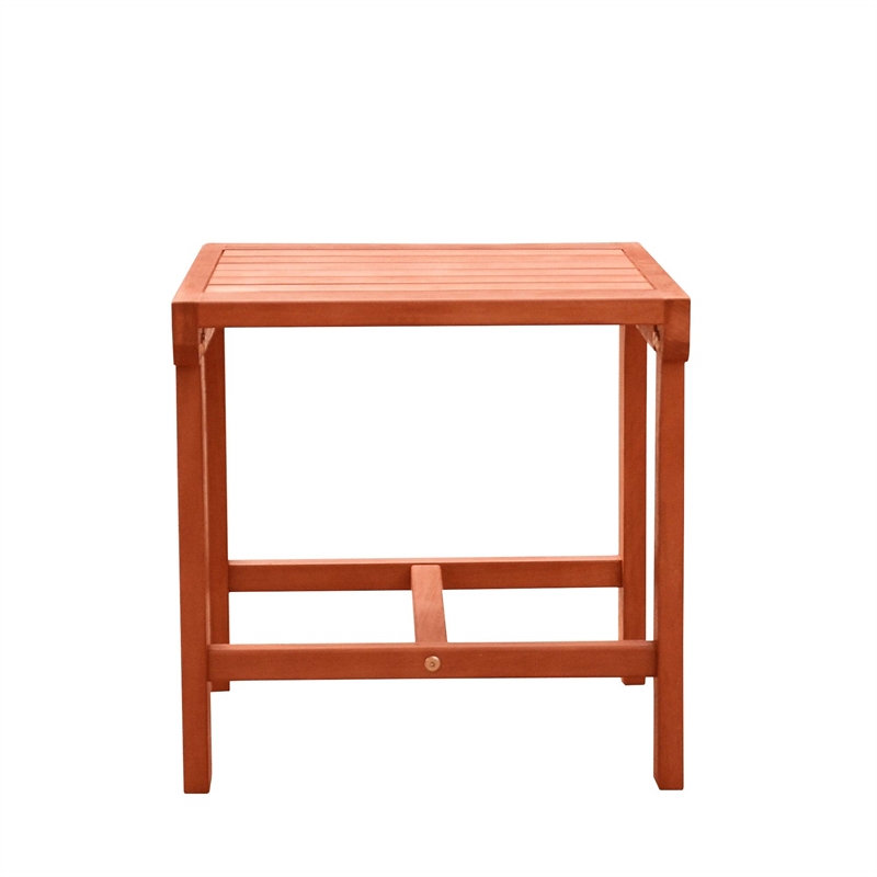 Vifah Malibu Square Patio End Table in Brown