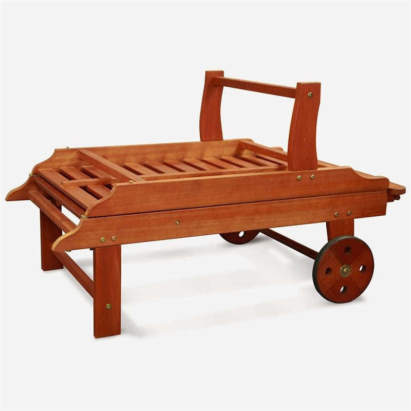 Vifah Malibu 3 Piece Patio Chaise Lounge Set in Brown