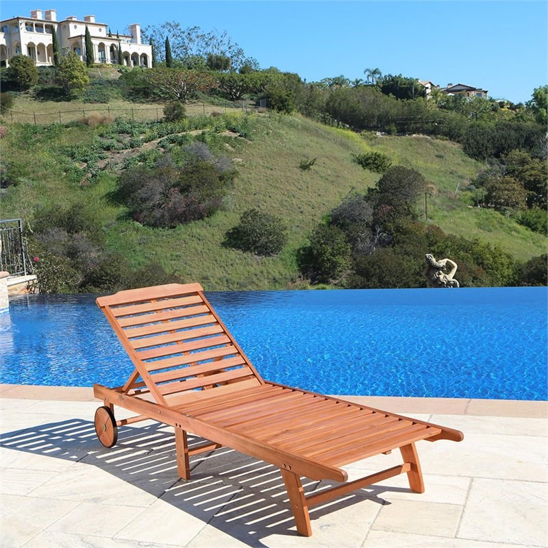 Vifah Malibu 3 Piece Patio Chaise Lounge Set in Brown