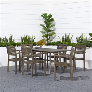 Vifah Renaissance 5 Piece Patio Dining Set in Gray