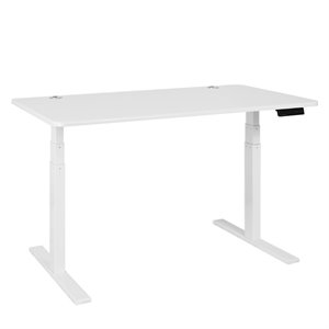 Vifah SmartDesk Adjustable Classic Metal Standing Desk in White and White