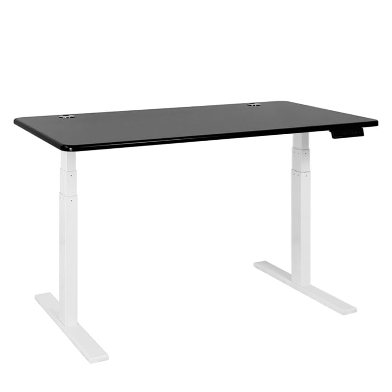 Vifah SmartDesk Adjustable Classic Metal Standing Desk in White and Black