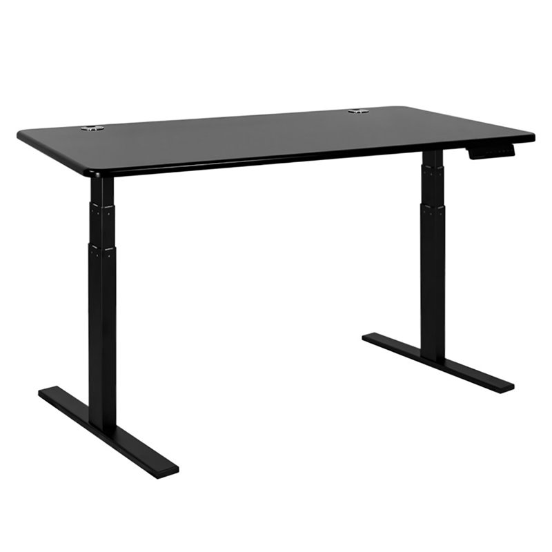 Vifah SmartDesk Adjustable Classic Metal Standing Desk in Black and Black