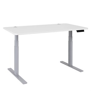 Vifah SmartDesk Adjustable Classic Metal Standing Desk in Gray and White