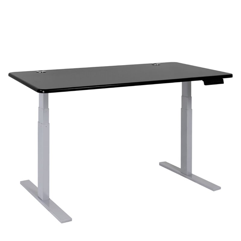 Vifah SmartDesk Adjustable Classic Metal Standing Desk in Gray and Black