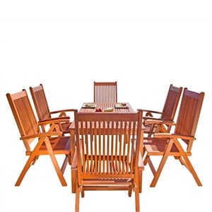 vifah malibu balthazar 5 piece wood patio dining set