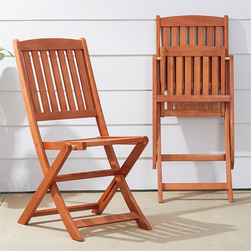 Vifah Malibu Outdoor Wood Folding, Outdoor Wooden Folding Chairs With Arms