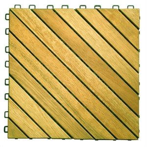 Vifah Premium Plantation Interlocking Deck Tile - 12 Slats (Set of 10)