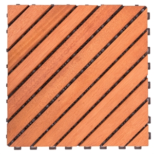 Vifah FSC Eucalyptus Interlocking Deck Tile - 12 Diagonal Slats