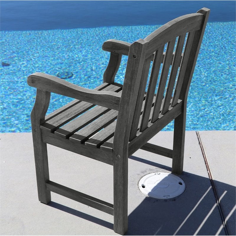 Vifah Renaissance Outdoor Hand-scraped Hardwood Armchair