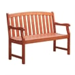 Vifah Malibu Marley 2 Seater Patio Garden Bench in Oiled Rubbed