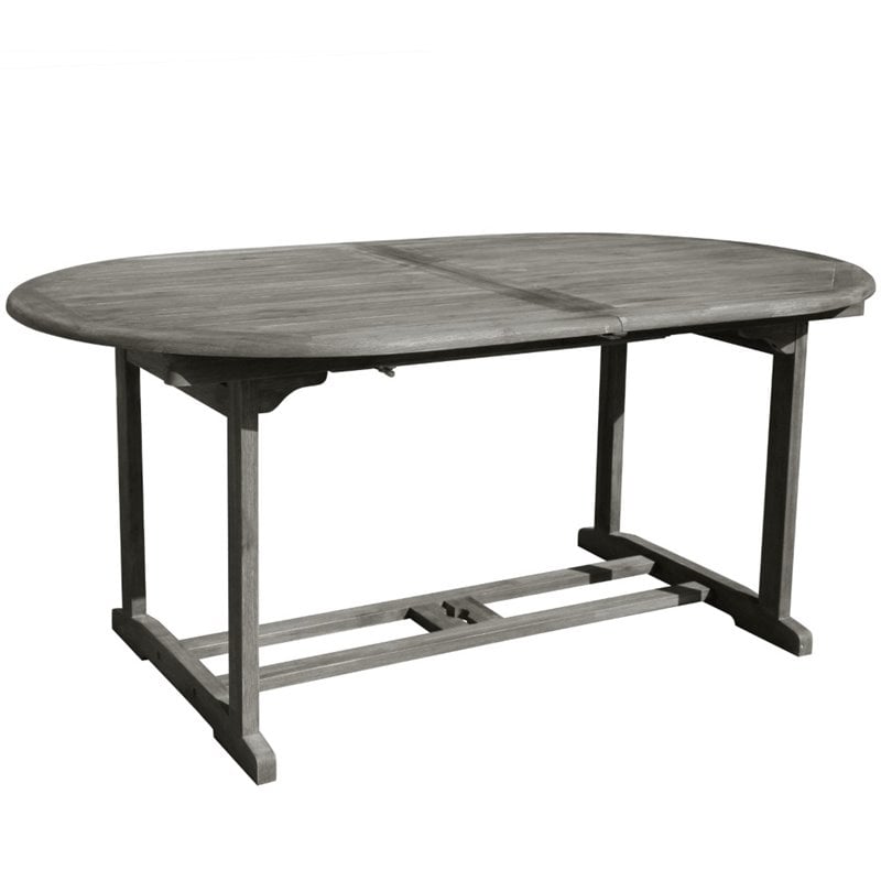 Extendable Oval Patio Dining Table in Natural - V1296