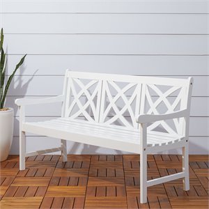 vifah bradley outdoor bench in white
