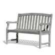 Vifah Renaissance Wooded Outdoor Bench in Gray