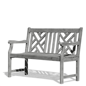 vifah renaissance outdoor bench in gray