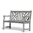 Vifah Renaissance Outdoor Bench in Gray