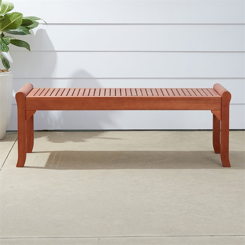 Vifah Malibu Backless Outdoor Bench In Natural V1642