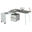 Techni Mobili Rotating Modular Computer Desk in Gray