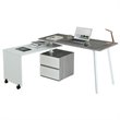 Techni Mobili Rotating Modular Computer Desk in Gray