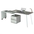 Techni Mobili Rotating Modular Computer Desk in Gray