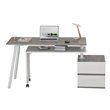 Techni Mobili Rotating Modular Computer Desk in Gray