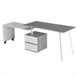 Techni Mobili Rotating Modular Computer Desk in Gray