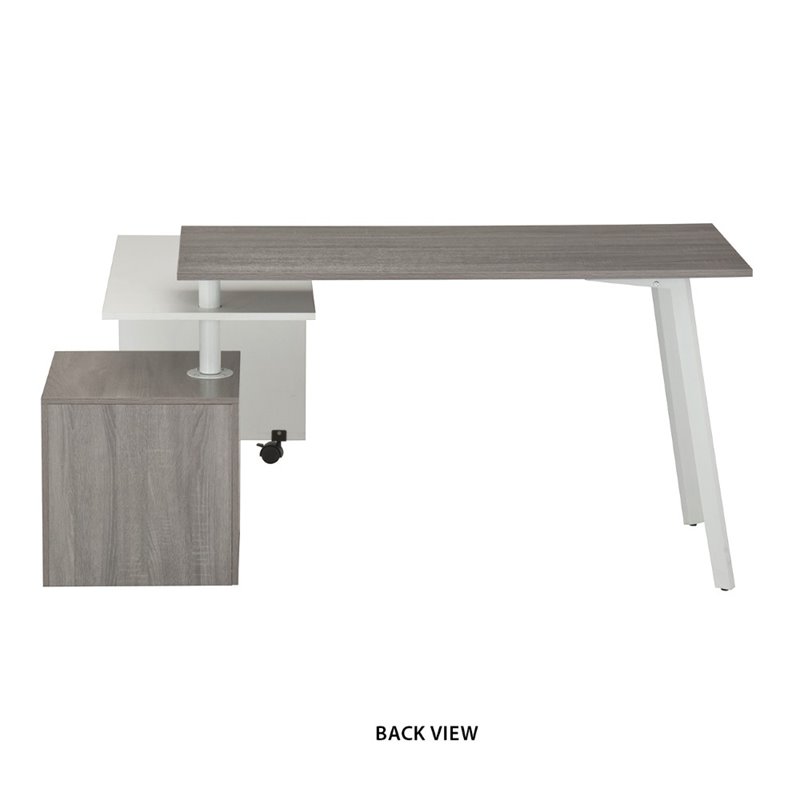Techni Mobili Rotating Modular Computer Desk in Gray