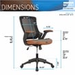 Techni Mobili Mid-Back Mesh Task Office Chair in Brown