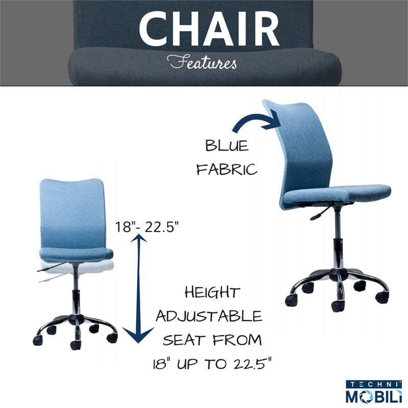 techni mobili modern armless desk chair