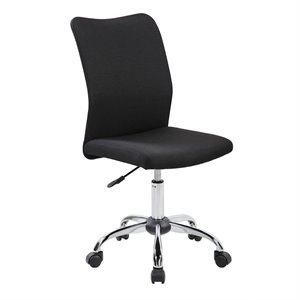 Techni Mobili Modern Armless Desk Chair in Black