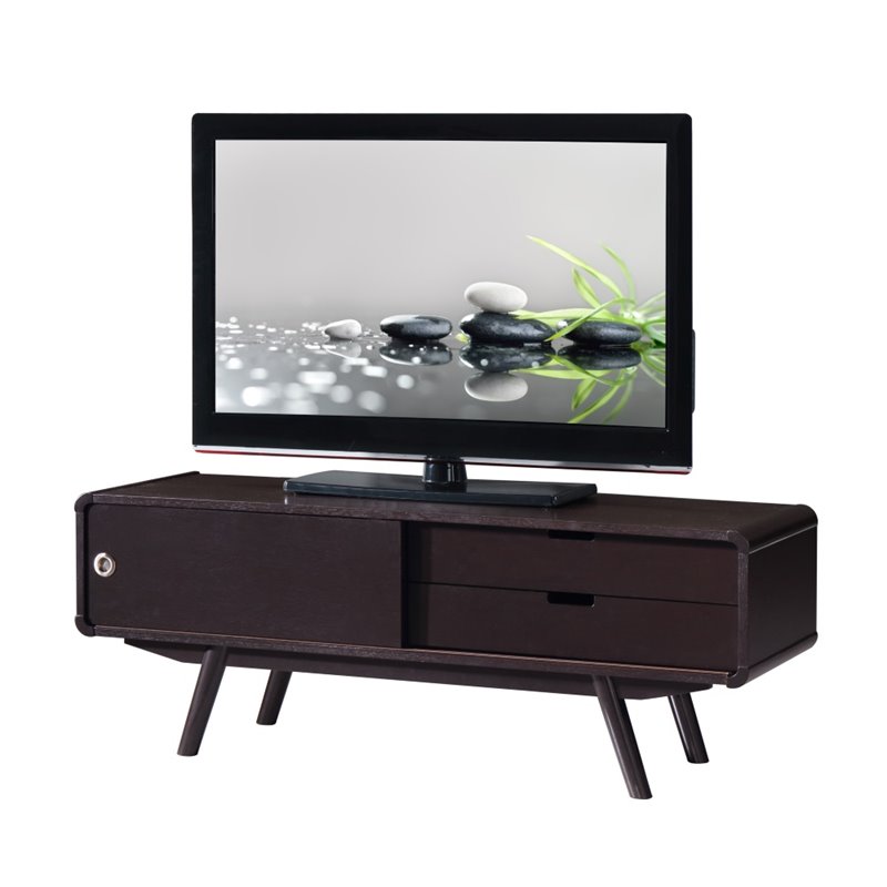 Techni Mobili Stylish Wood Veneer 55 Tv Stand In Wenge