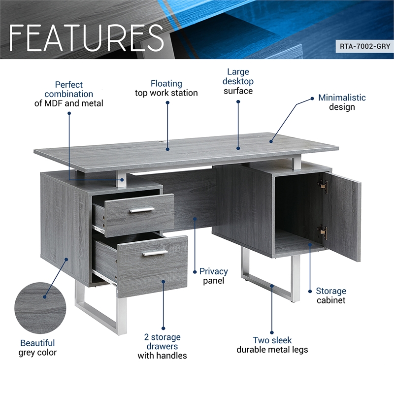 Techni mobili computer desk deals with storage