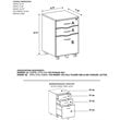 Techni Mobili 3 Drawer Mobile File Cabinet in Espresso