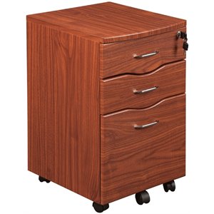 3 drawer mobile file cabinet in mahogany