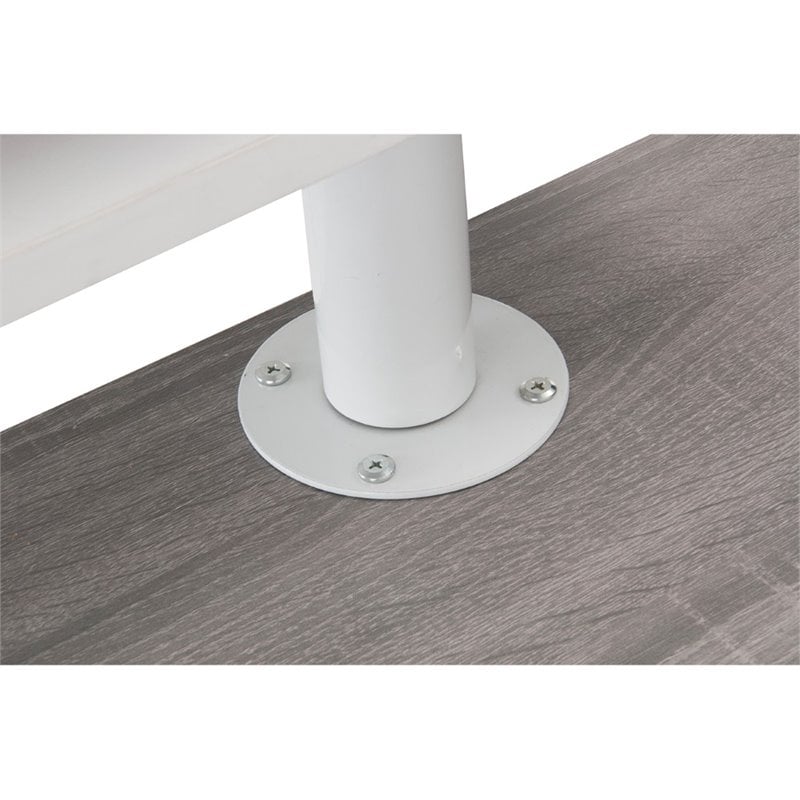 Set of 2 Rotating Computer Desk in Gray and Gaming Chair in Camel
