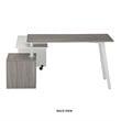 Set of 2 Rotating Computer Desk in Gray and Gaming Chair in Camel
