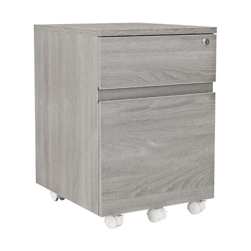 Techni Mobili 2 Drawer Mobile Vertical File Cabinet in Gray