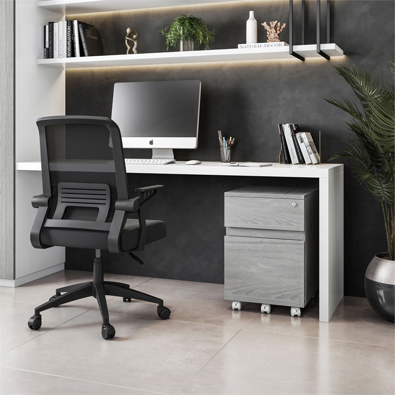 Techni Mobili 2 Drawer Mobile Vertical File Cabinet in Gray