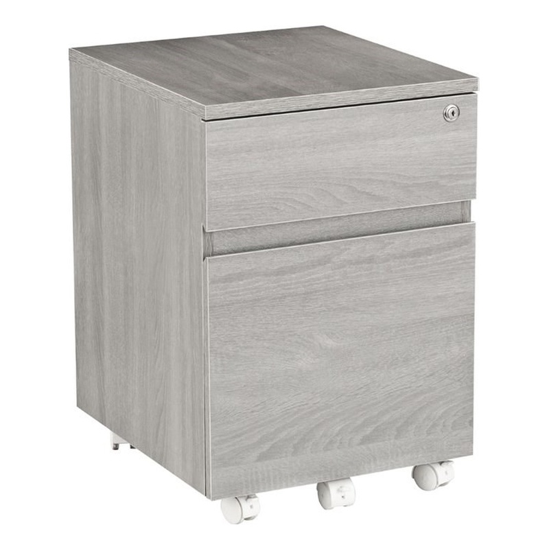 Techni Mobili 2 Drawer Mobile Vertical File Cabinet in Gray