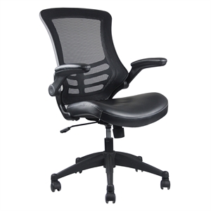Techni Mobili Mid Back Mesh Adjustable Office Chair in Black