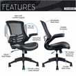 Techni Mobili Mid Back Mesh Adjustable Office Chair in Black