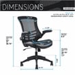 Techni Mobili Mid Back Mesh Adjustable Office Chair in Black