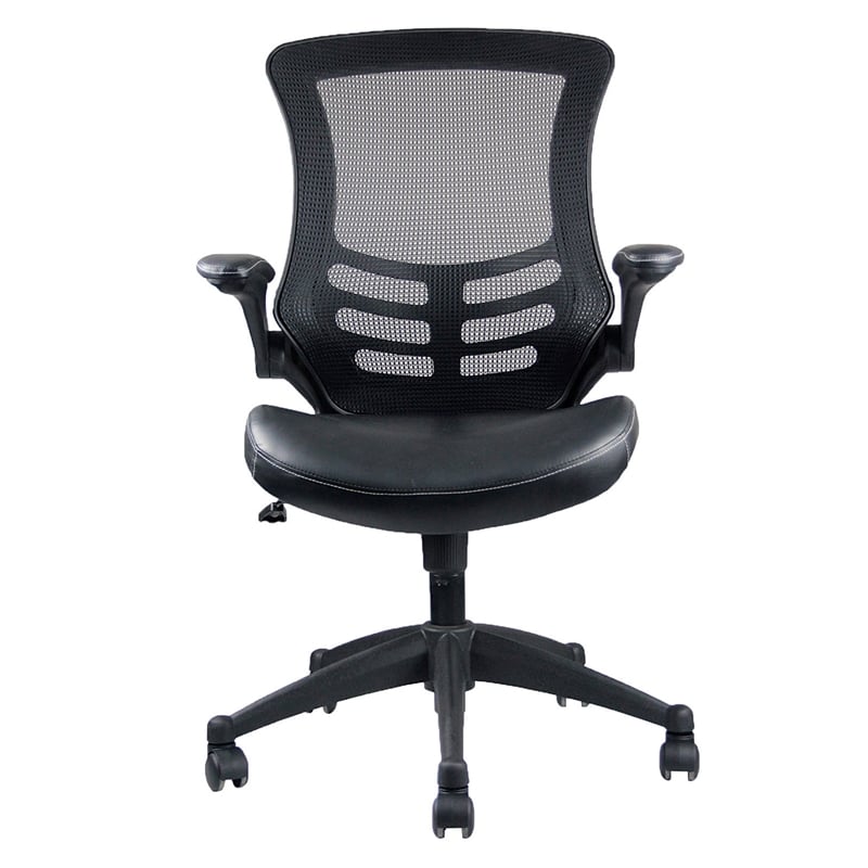 Techni Mobili Mid Back Mesh Adjustable Office Chair in Black