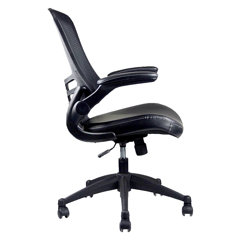 Techni Mobili Mid Back Mesh Adjustable Office Chair in Black